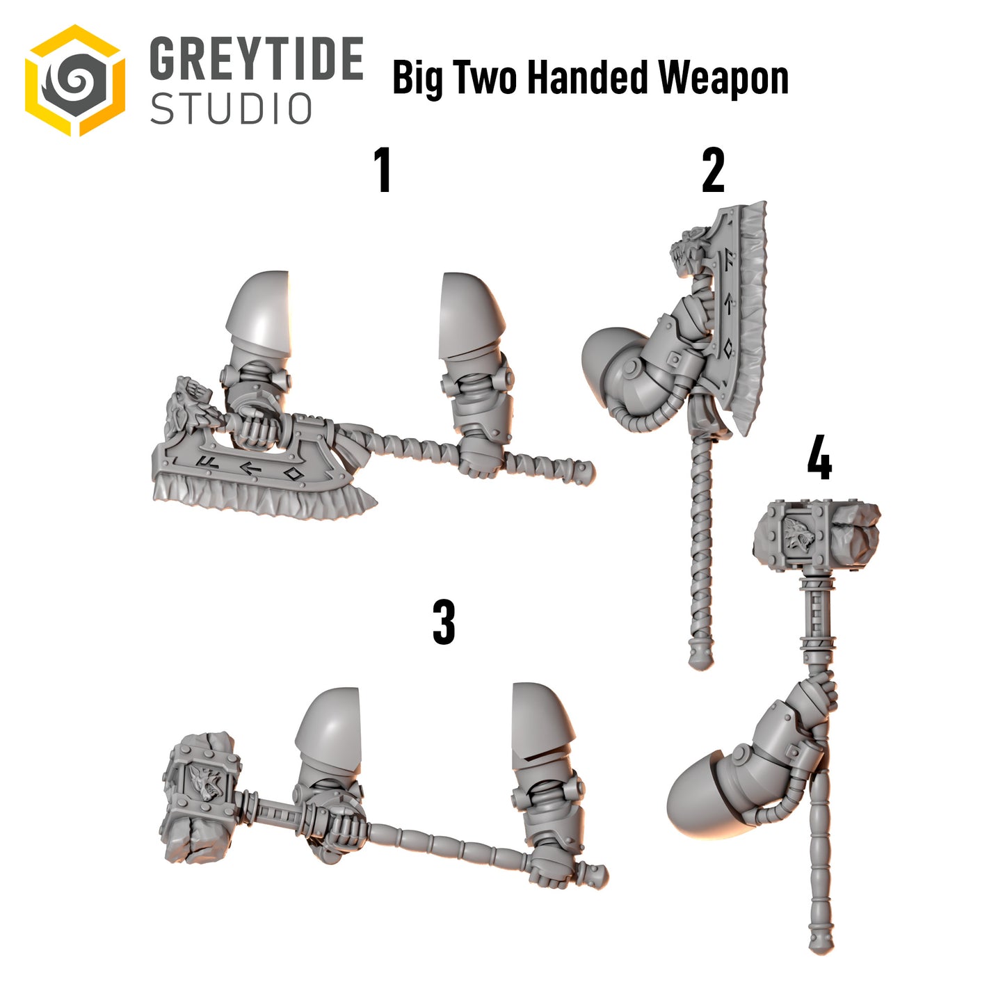 BIG Two Handed Weapons | Set of 5 Pieces | GreyTide Studio - Primal Hounds