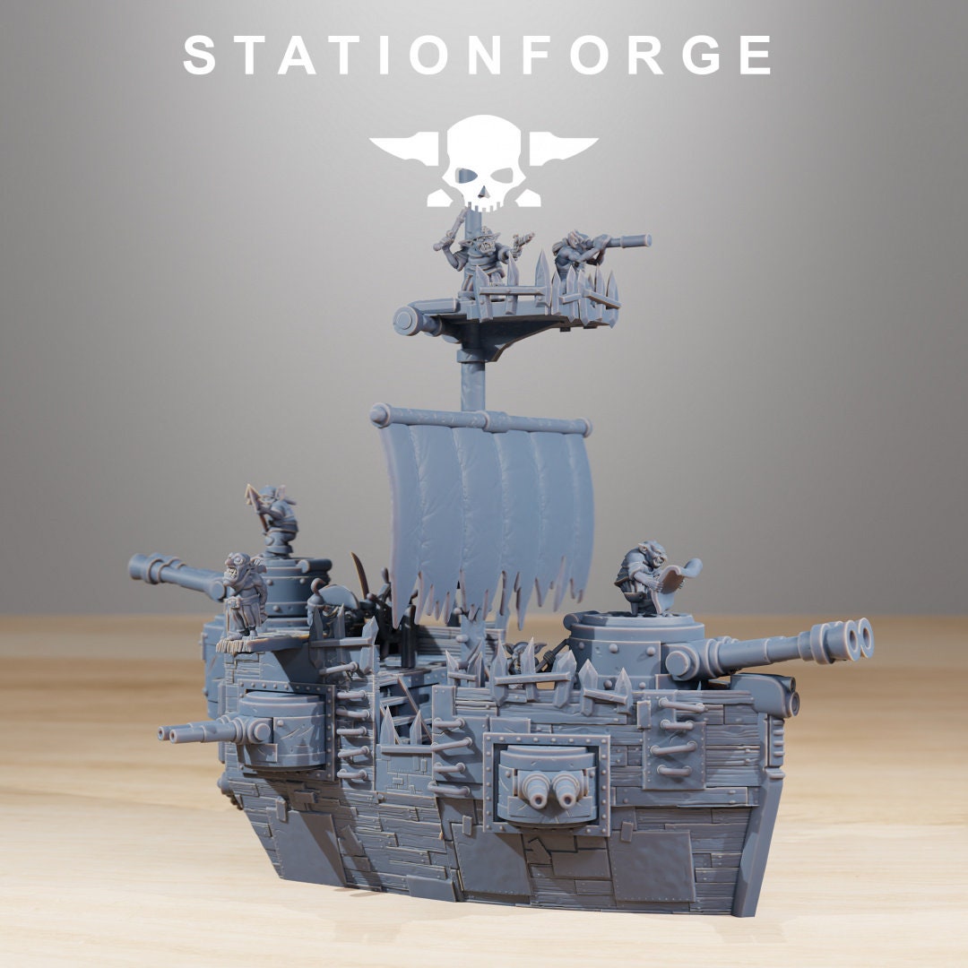 Gobs Short Pearl Battle Ship | StationForge | 12K Prints