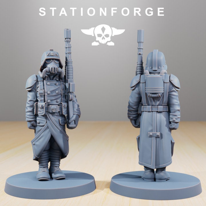 GrimGuard Marching Poses | Set of 7 Minis | StationForge | 12K Prints