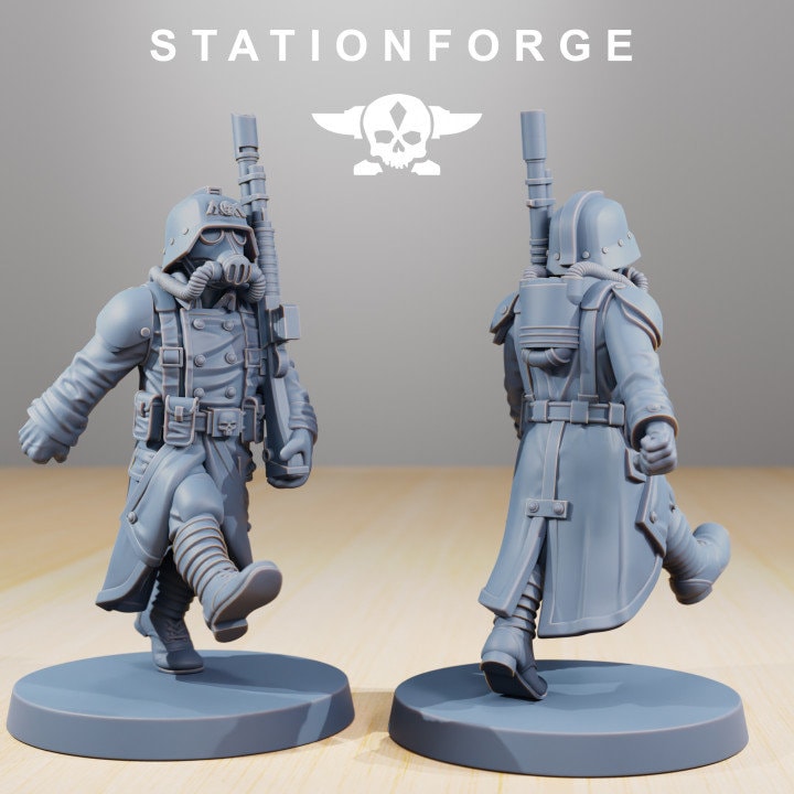 GrimGuard Marching Poses | Set of 7 Minis | StationForge | 12K Prints