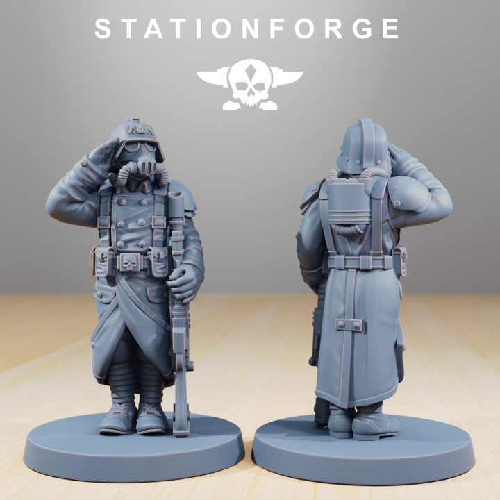 GrimGuard Marching Poses | Set of 7 Minis | StationForge | 12K Prints