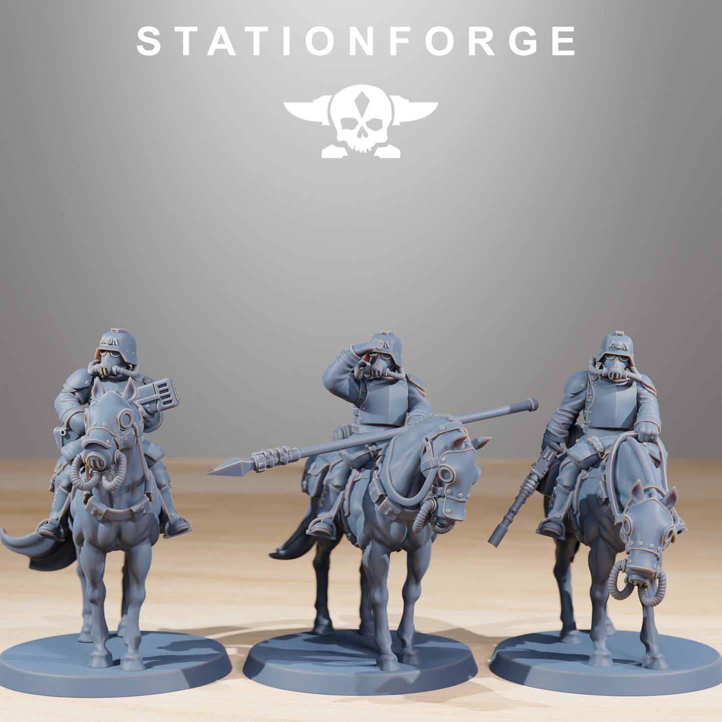 GrimGuard Cavalry | Station Forge | Set of 5 or 11 Minis | 12K Prints