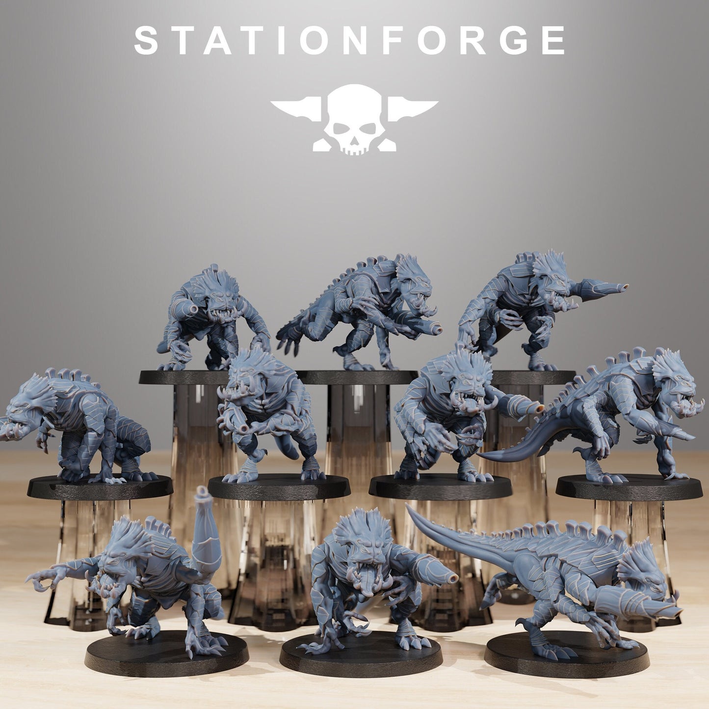 Xenarid Infantry | Set of 10 Minis | StationForge | 12K Prints