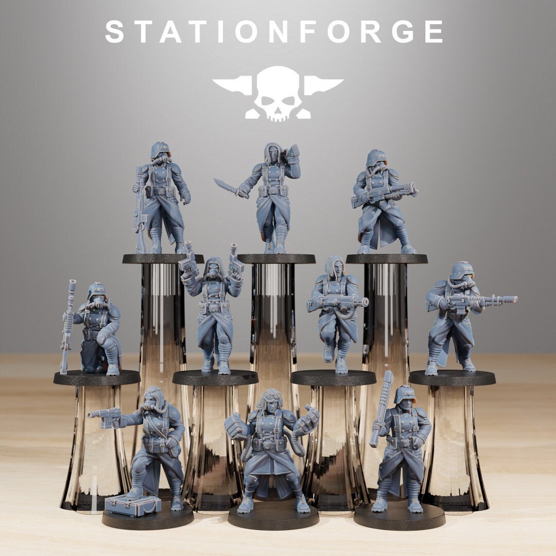 GrimGuard Sisters of War | Set of 10 Minis | StationForge | 12K Prints