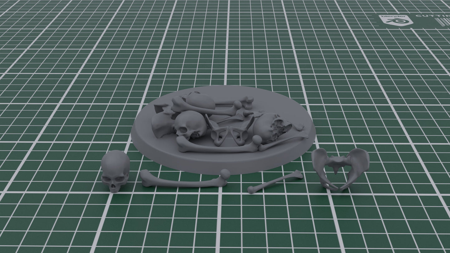 50 x Bones for Basing Wargaming Miniatures - 28/32mm Scale | 12K Prints