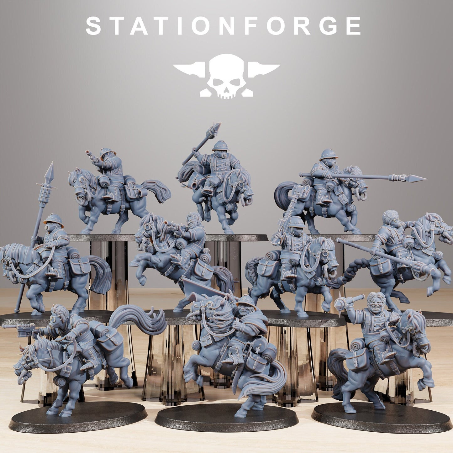 GrimGuard Pony Riders | Station Forge | Set of 10 Minis | 12K Prints