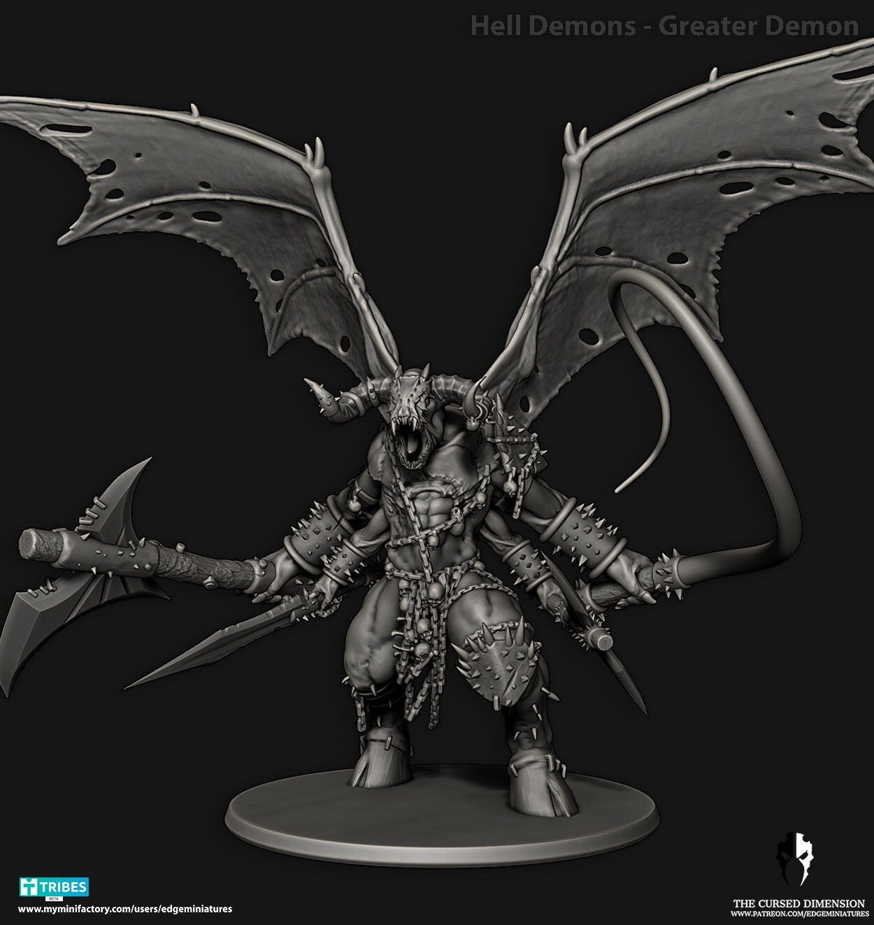 Hell Beasts Greater Demon | Edge Miniatures - Demons of Change | 12K Prints