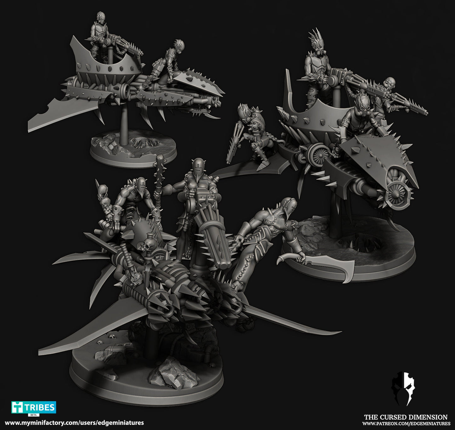 Raiding Shuttles | Edge Miniatures - Cursed Elves | 12K Prints