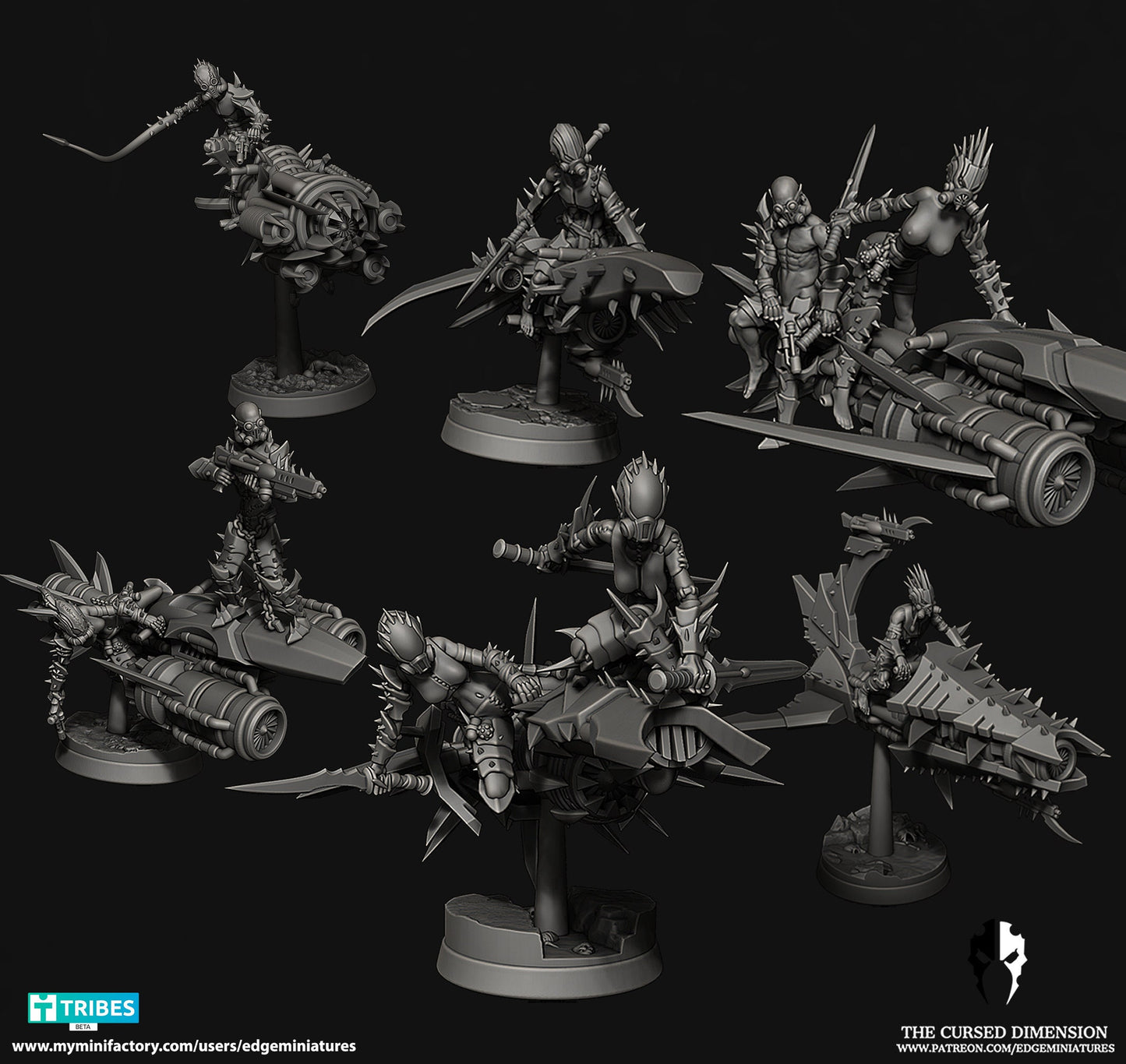 Space Bikers | Edge Miniatures - Cursed Elves | 12K Prints