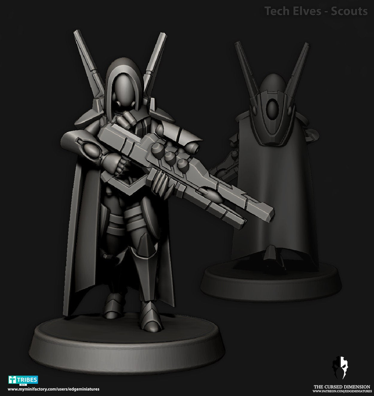 Scouts - Tech Elves | Set of 4 Minis | Edge Miniatures | 12K Prints