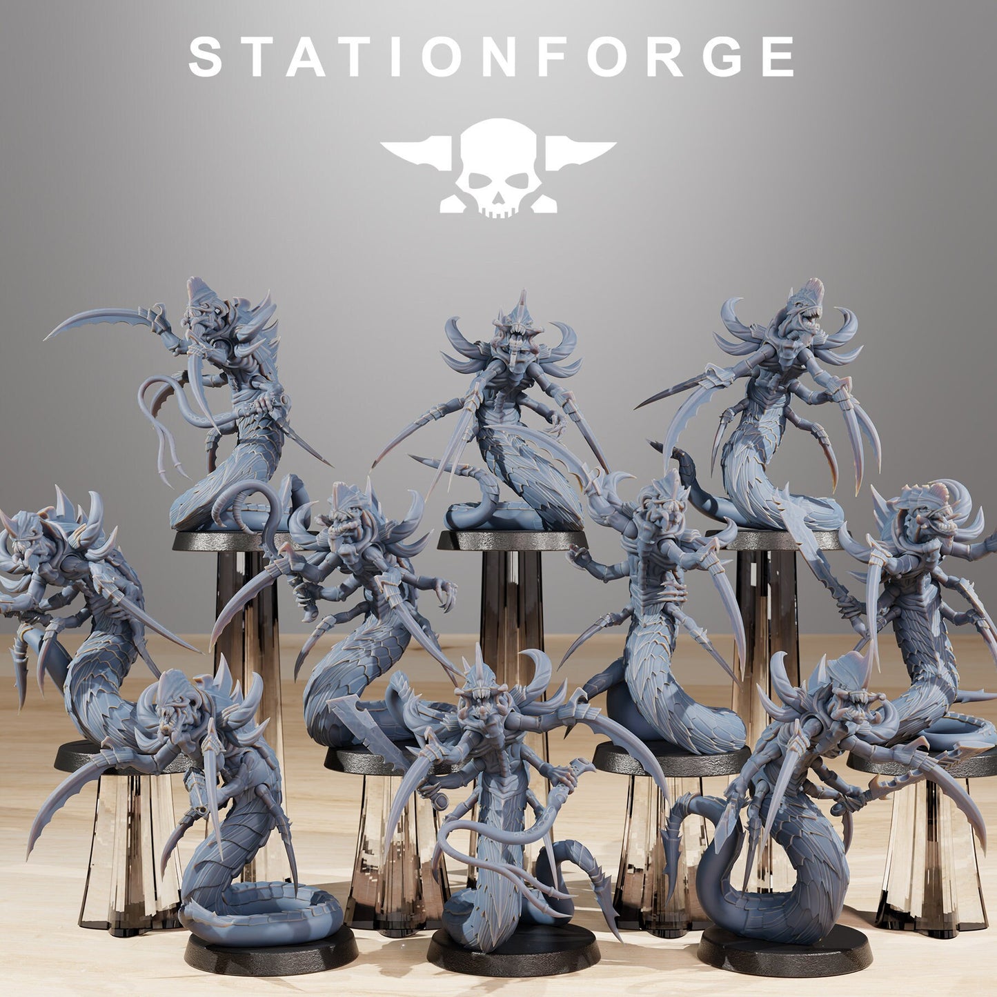 Xenarid Serpents | Set of 10 Minis | StationForge | 12K Prints