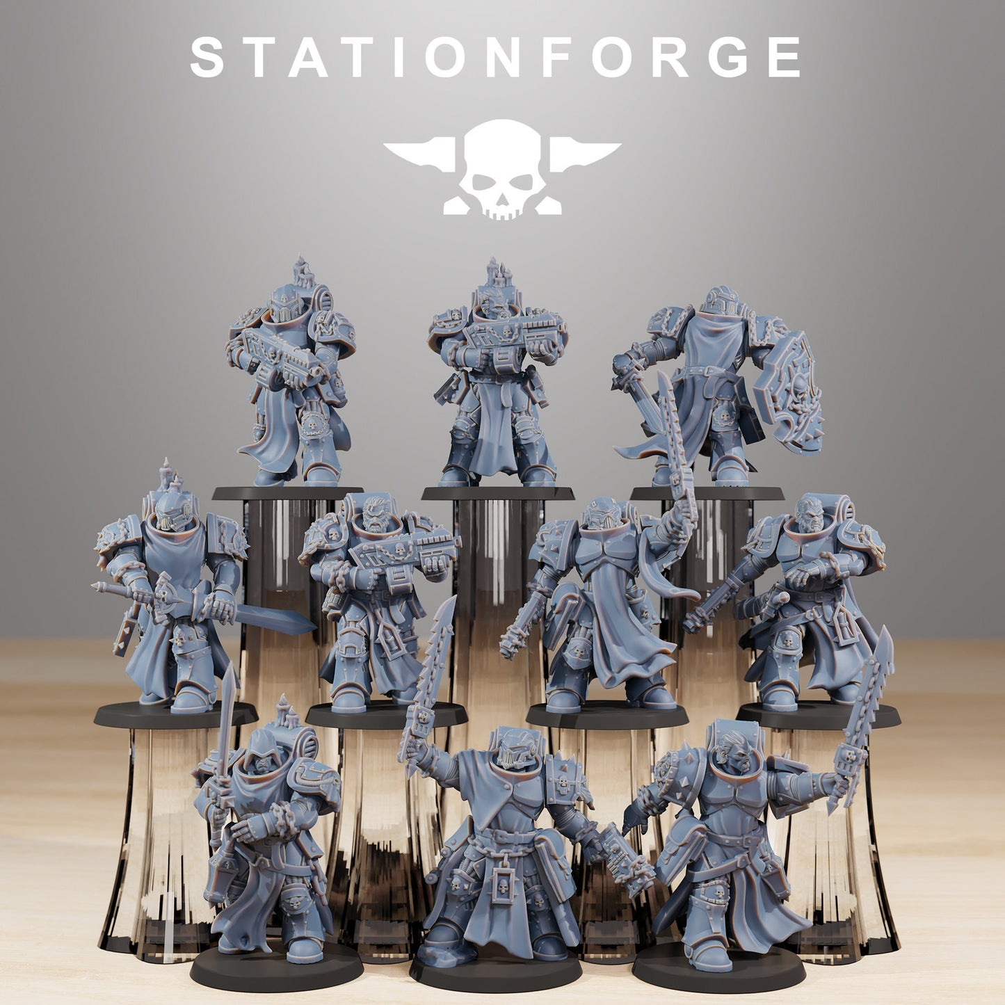 Socratis Crusaders | Set of 10 Minis | StationForge | 12K Prints
