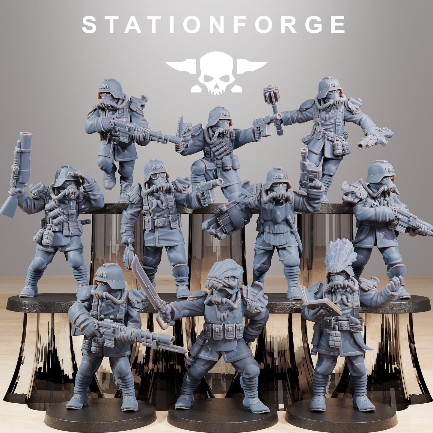 GrimGuard Xenarid Hunters | Set of 10 Minis | StationForge | 12K Prints