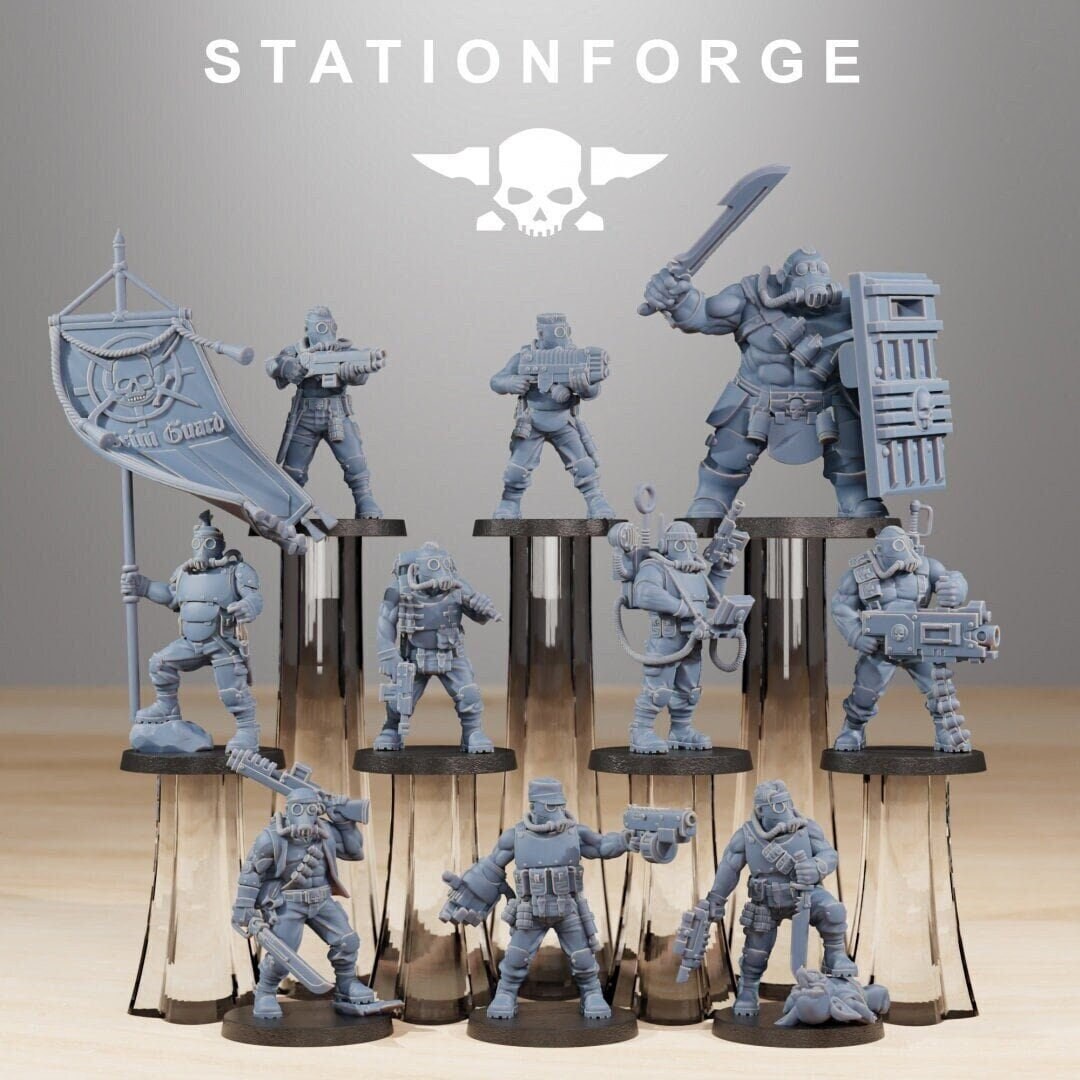GrimGuard Hunters | Set of 10 Minis | StationForge | 12K Prints