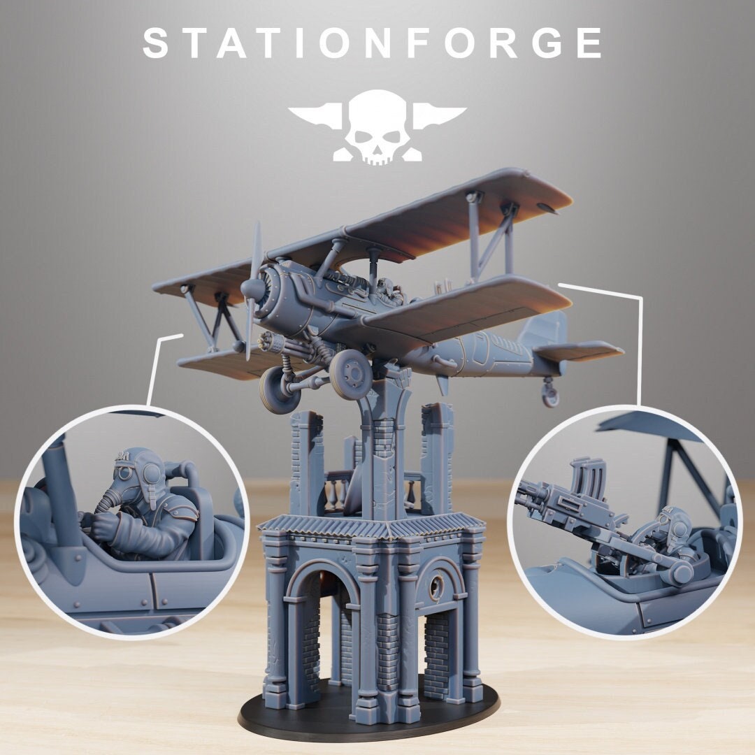 GrimGuard SF-14A Biplane | StationForge | 12K Prints