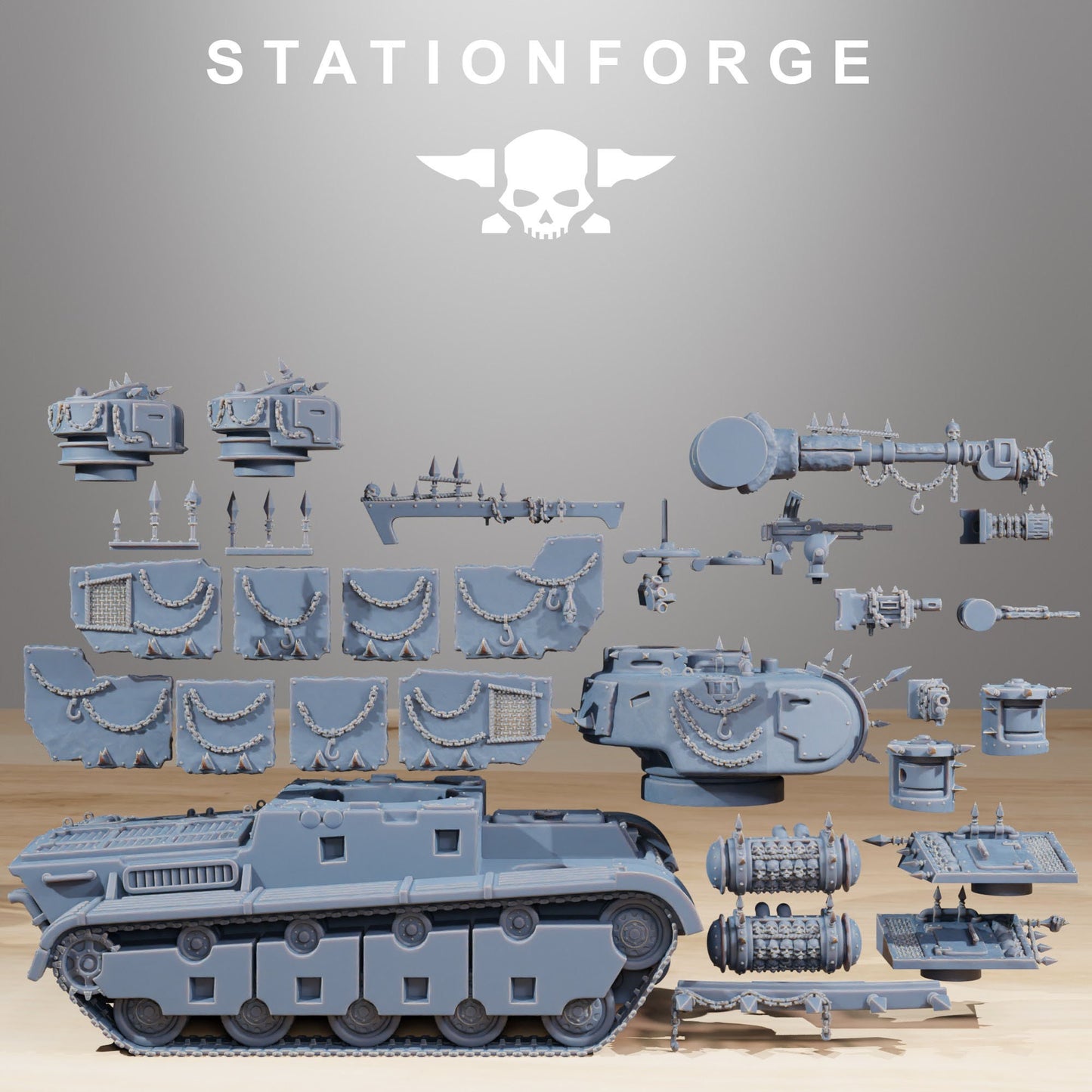 GrimGuard Heavy Battle Tank - Corrupted Conversion | StationForge | 12K Prints