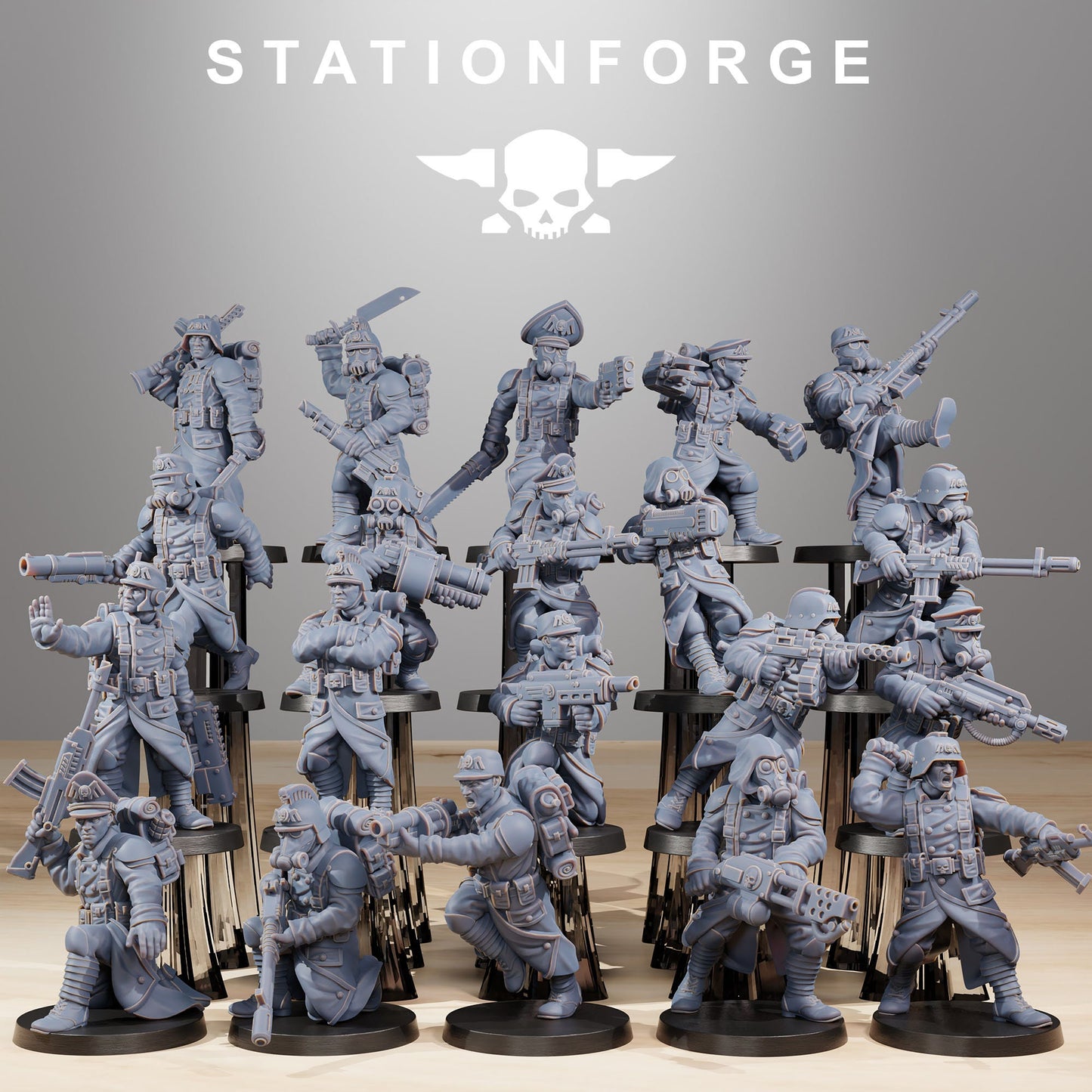 GrimGuard Infantry Builder 2.0 | Set of 20 Minis | StationForge | 12K Prints