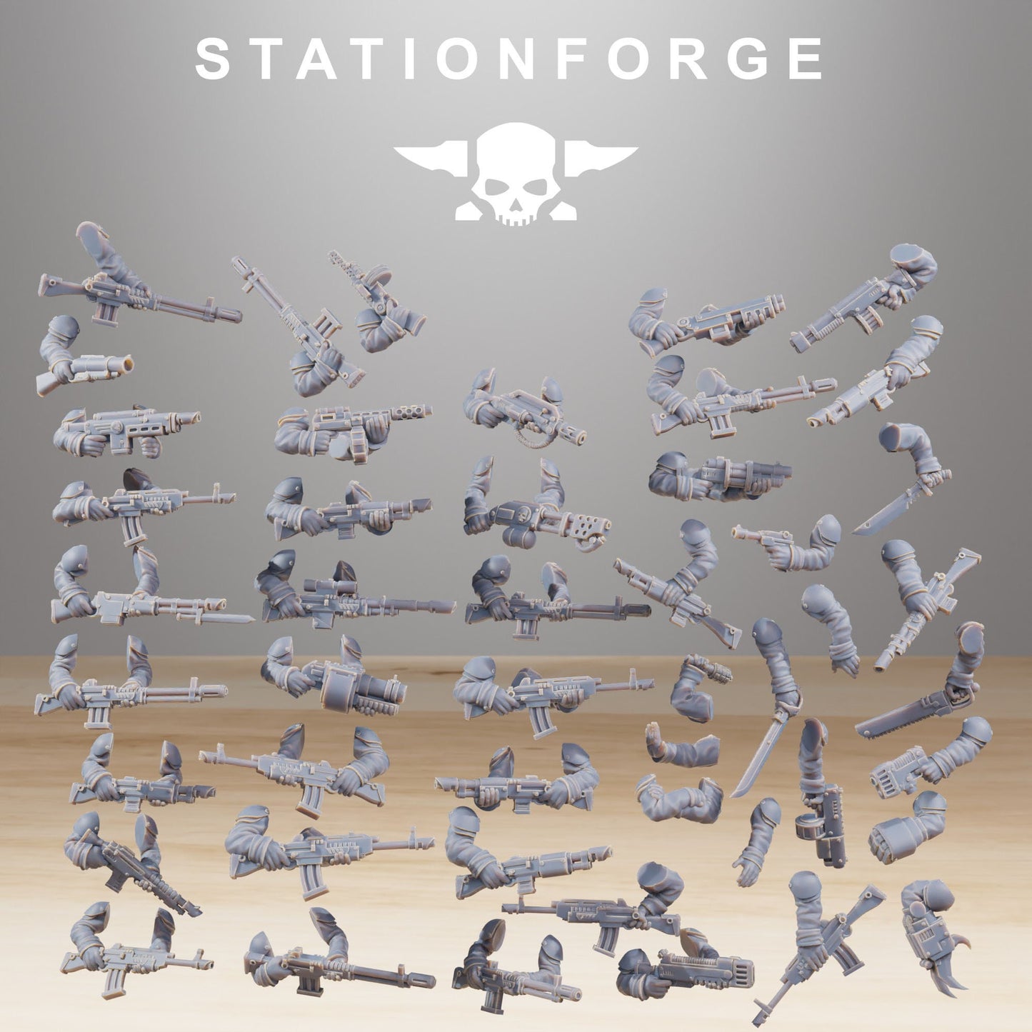 GrimGuard Infantry Builder 2.0 | Set of 20 Minis | StationForge | 12K Prints