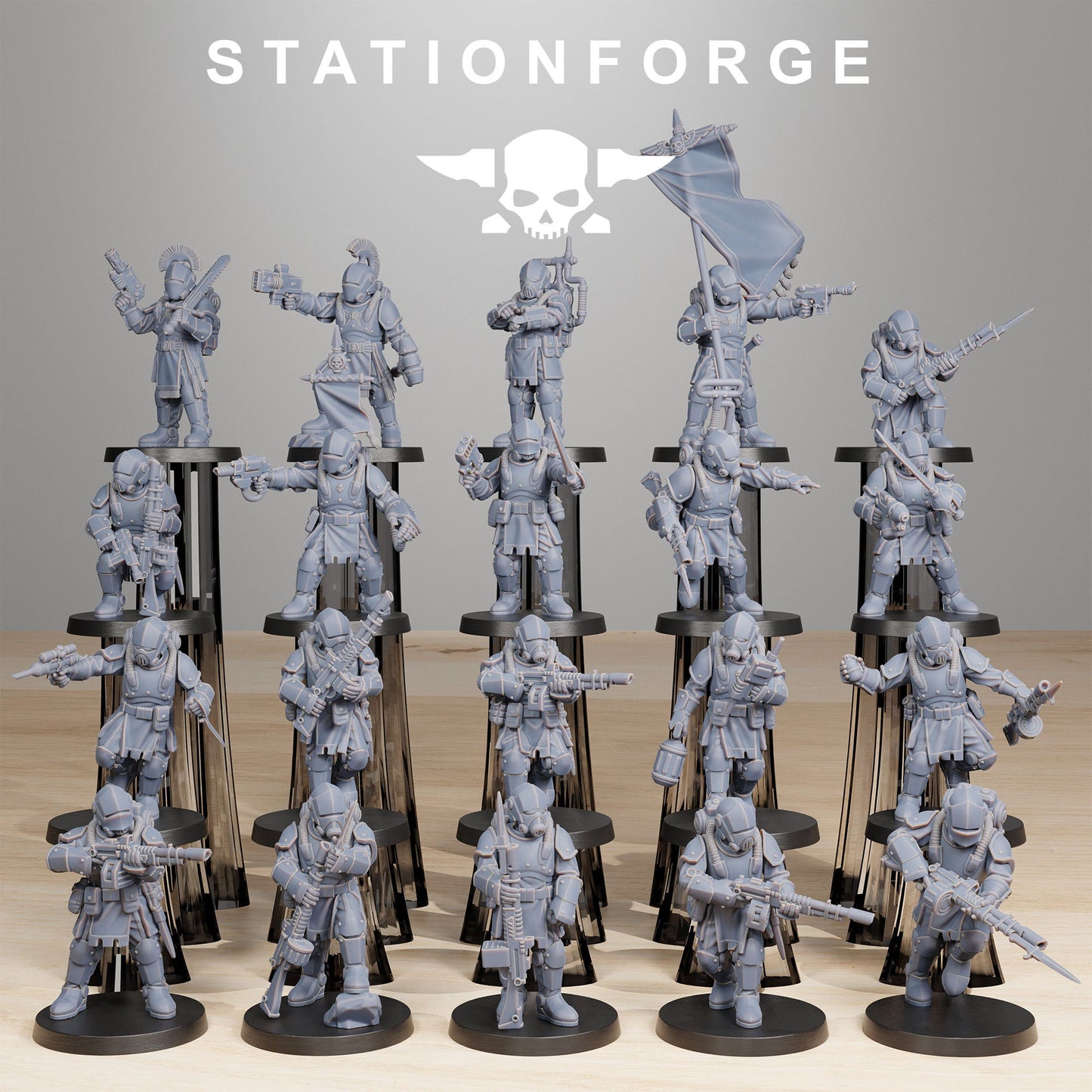 RoyalGuard Infantry 2.0 | Set of 20 Minis | StationForge | 12K Prints