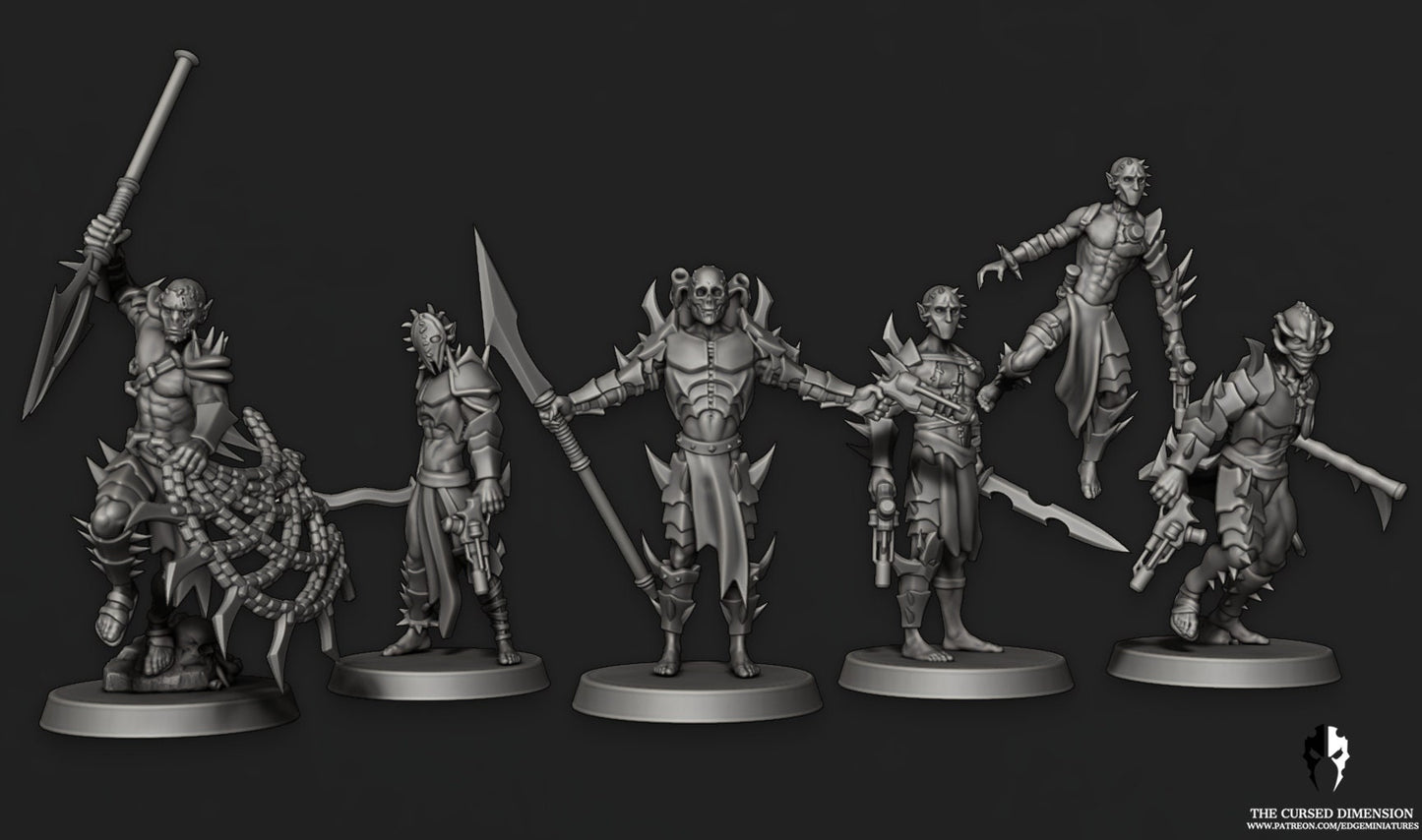 Arena Warriors / Gladiators | Set of 14 Minis | Edge Miniatures - Cursed Elves | 12K Prints