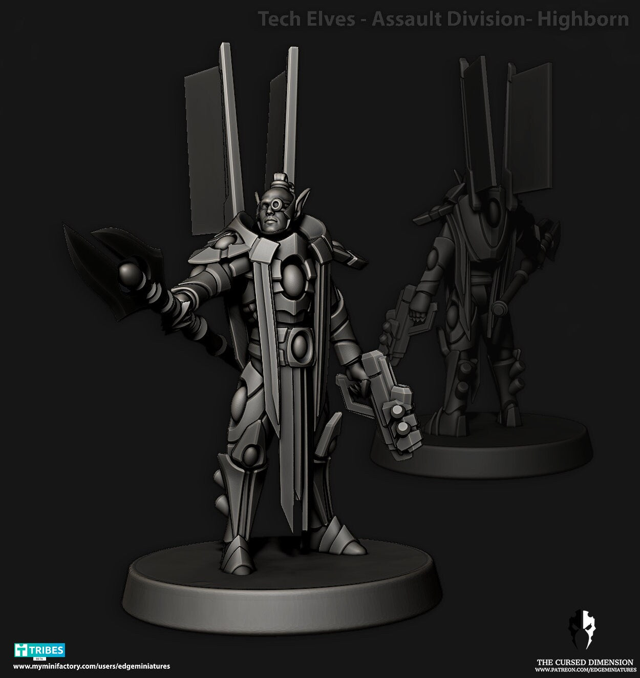 Highborn | Edge Miniatures - Tech Elves Assault Divisions | 12K Prints