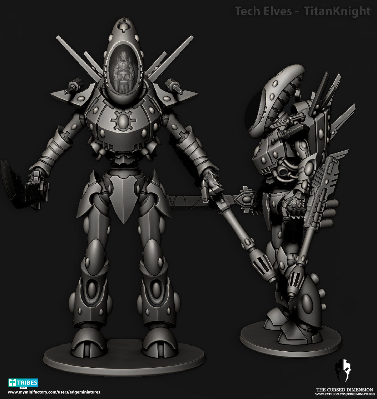 Titan Knight | Edge Miniatures - Tech Elves Gods And Titan Knights | 12K Prints