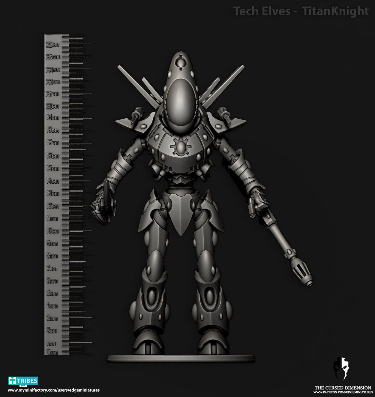 Titan Knight | Edge Miniatures - Tech Elves Gods And Titan Knights | 12K Prints