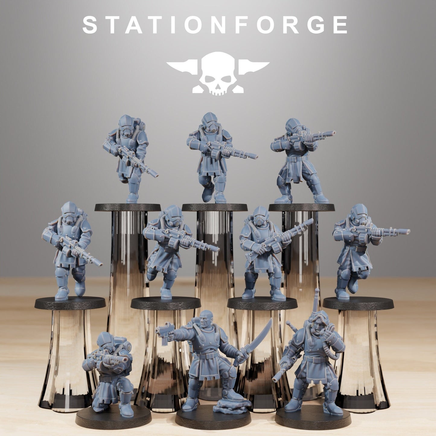 RoyalGuard Infantry | Set of 10 Minis | StationForge | 12K Prints