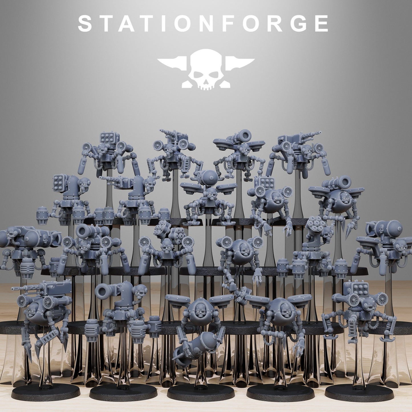 Scavenger Drones | Set of 20 Minis | StationForge | 12K Prints