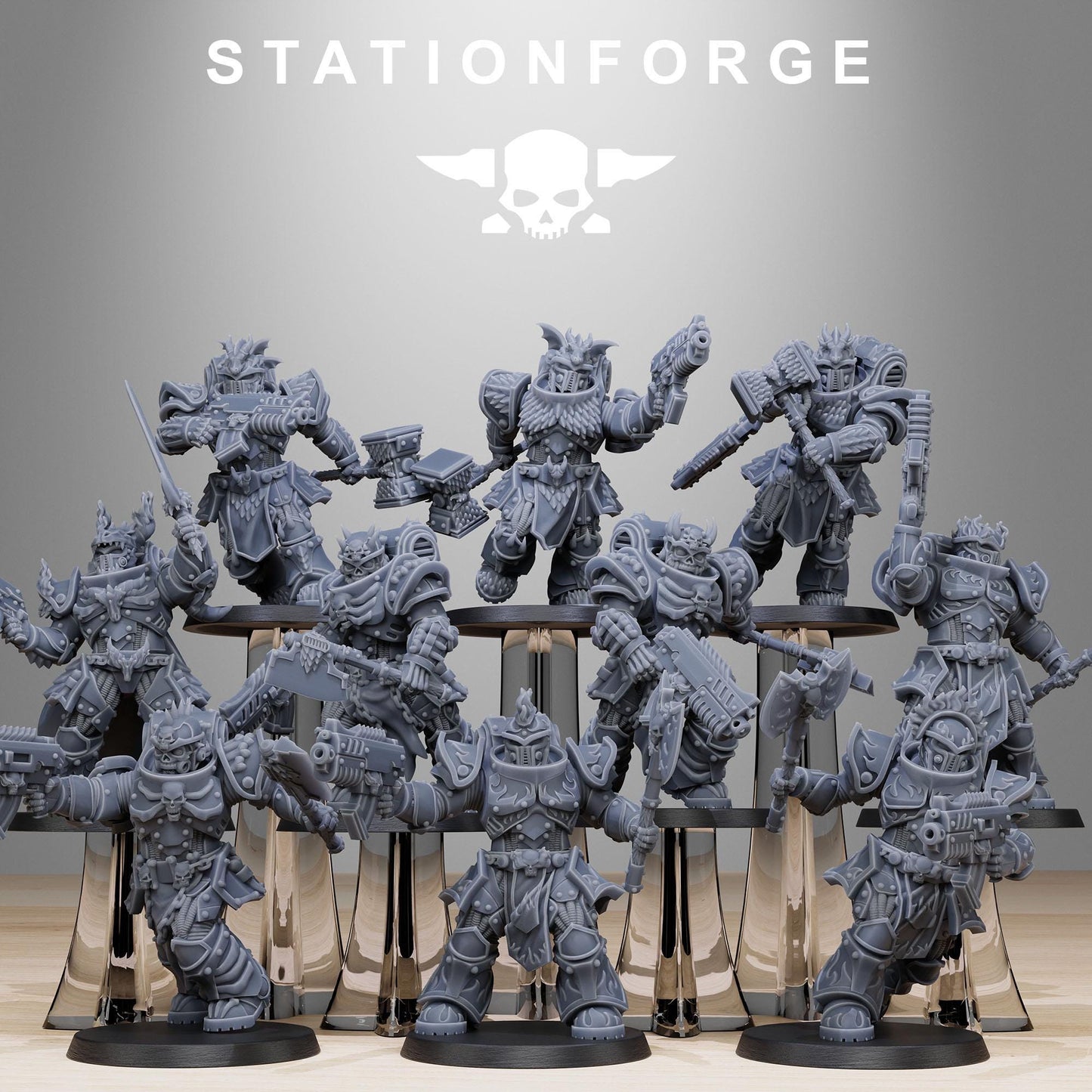 Socratis Dragon Knights | Set of 10 Minis | StationForge | 12K Prints