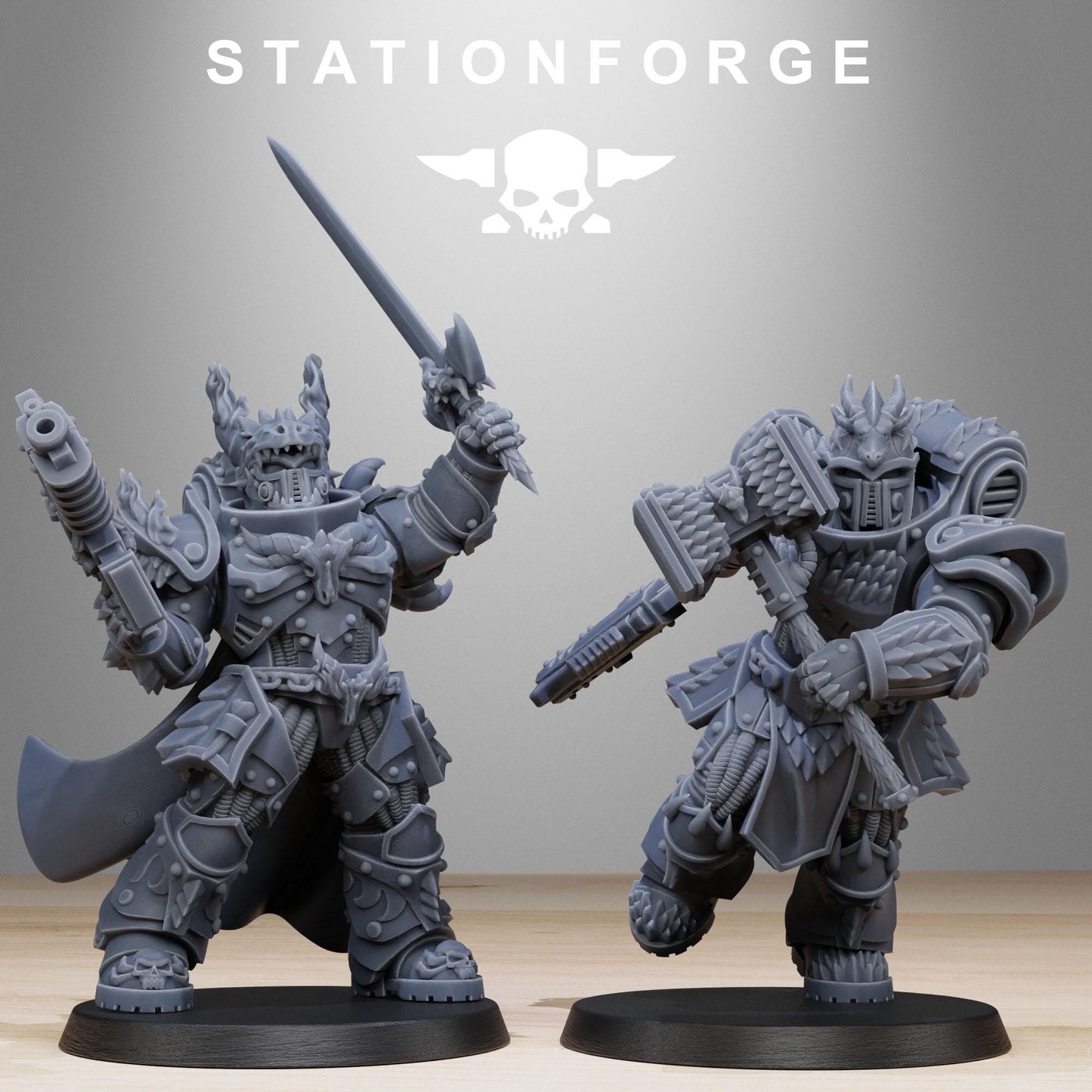 Socratis Dragon Knights | Set of 10 Minis | StationForge | 12K Prints