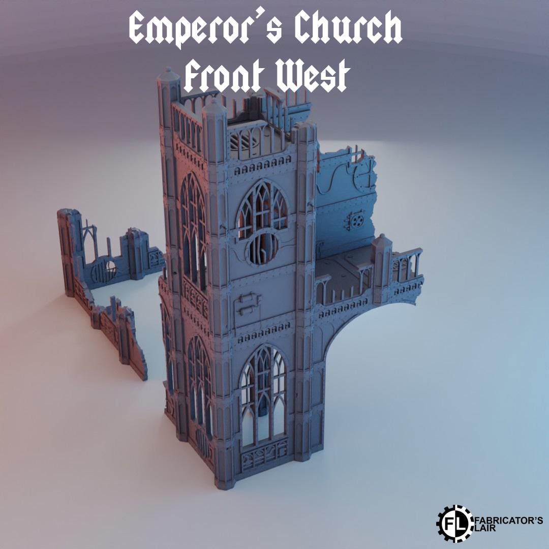 Emperor's Church - Front West | Wargaming Terrain For Tabletop Wargames, Buildings / Scatter 10th Edition, Combat Patrol, Competitive 40K