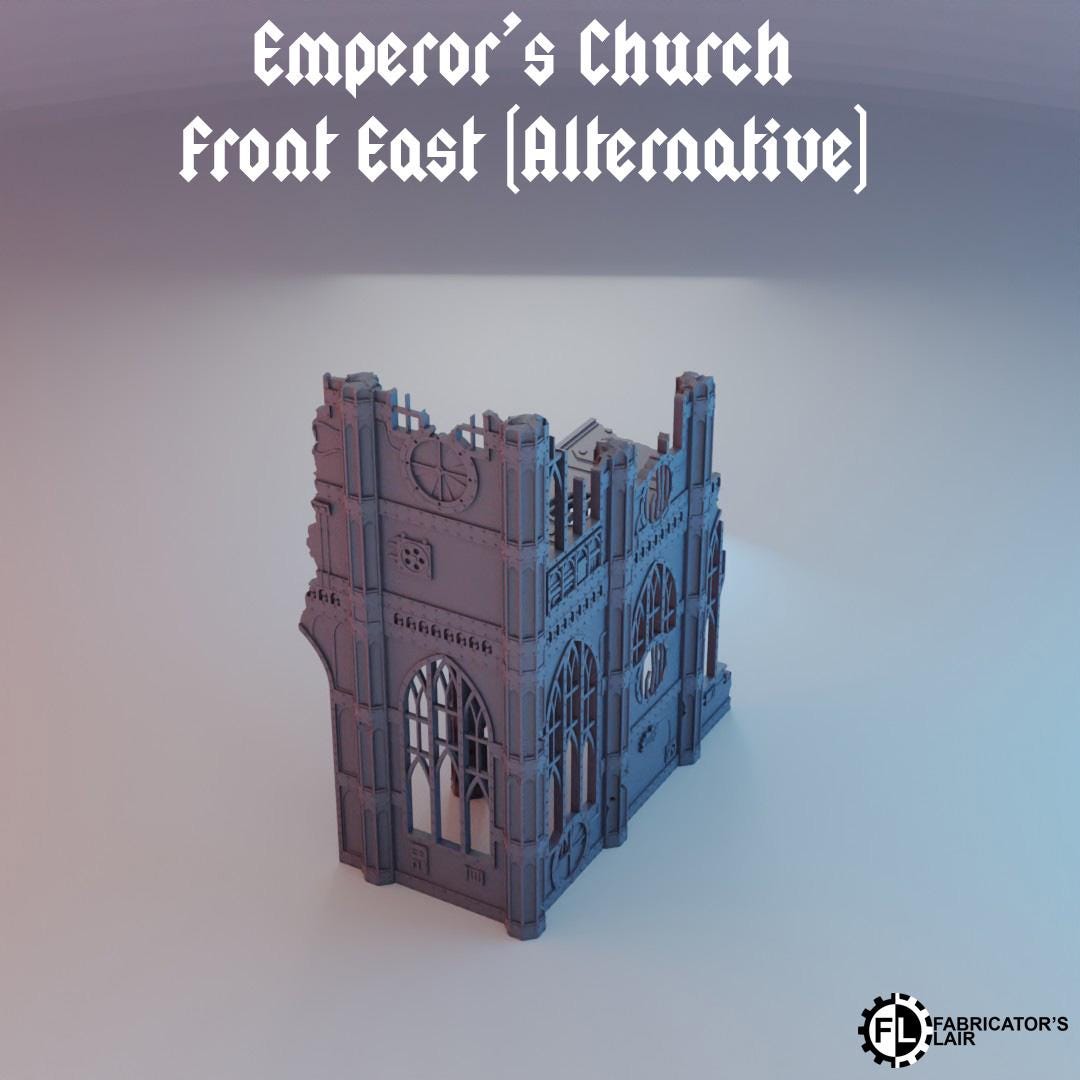 Emperor's Church - Front East Alt | Wargaming Terrain For Tabletop Wargames, Buildings Scatter 10th Edition, Combat Patrol, Competitive 40K