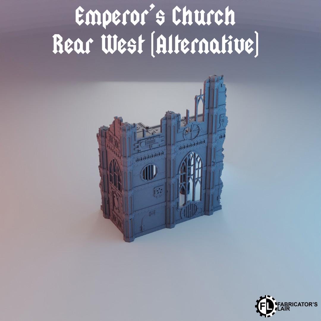 Emperor's Church - Rear West Alt | Wargaming Terrain for Tabletop Wargames, Buildings / Scatter 10th Edition, Combat Patrol, Competitive 40K