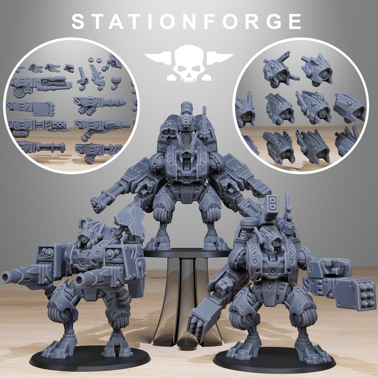 Tarion Strike Mechs MK1 | Set of 3 Minis | StationForge | 12K Prints