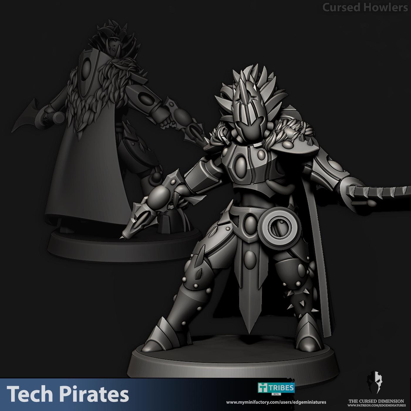 Cursed Howlers | Set of 7 Minis | Edge Miniatures - Tech Pirates | 12K Prints