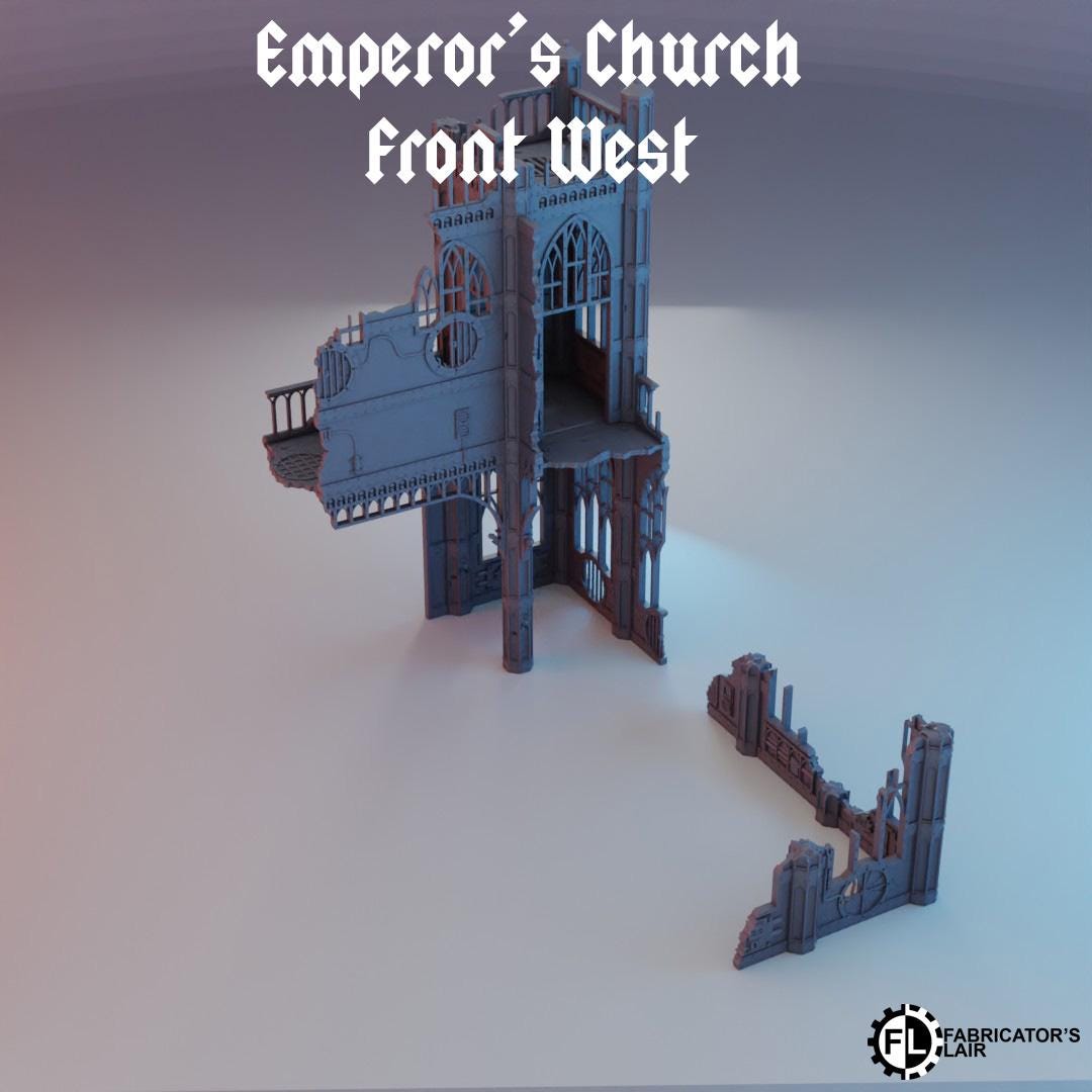 Emperor's Church - Front West | Wargaming Terrain For Tabletop Wargames, Buildings / Scatter 10th Edition, Combat Patrol, Competitive 40K