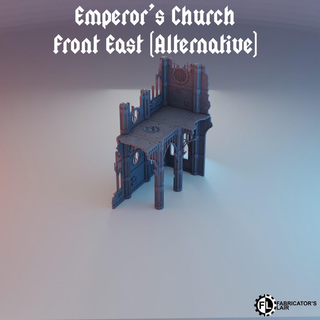 Emperor's Church - Front East Alt | Wargaming Terrain For Tabletop Wargames, Buildings Scatter 10th Edition, Combat Patrol, Competitive 40K