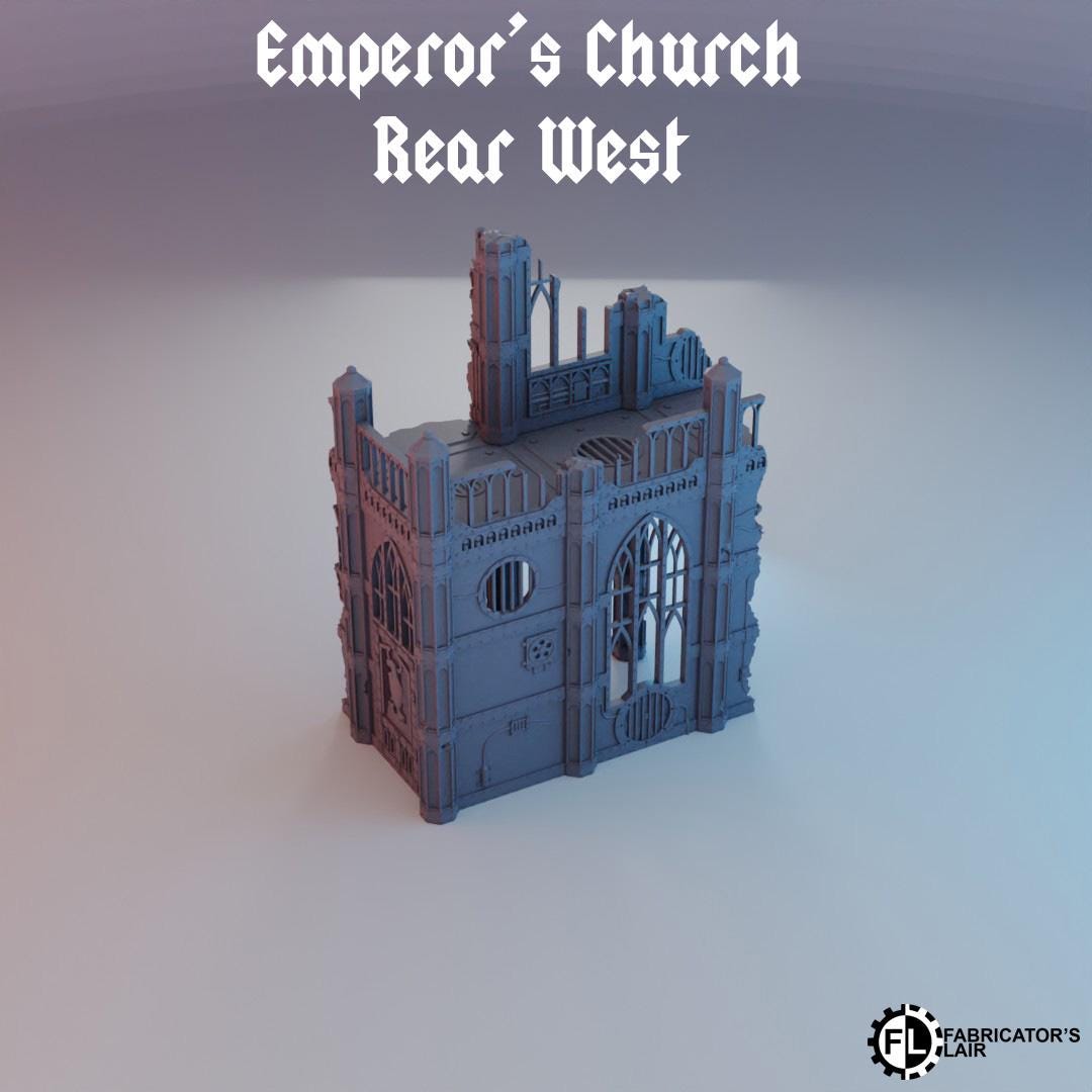 Emperor's Church - Rear West | Wargaming Terrain For Tabletop Wargames, Buildings / Scatter for 10th Edition, Combat Patrol, Competitive 40K