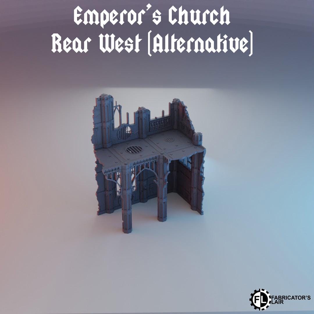 Emperor's Church - Rear West Alt | Wargaming Terrain for Tabletop Wargames, Buildings / Scatter 10th Edition, Combat Patrol, Competitive 40K