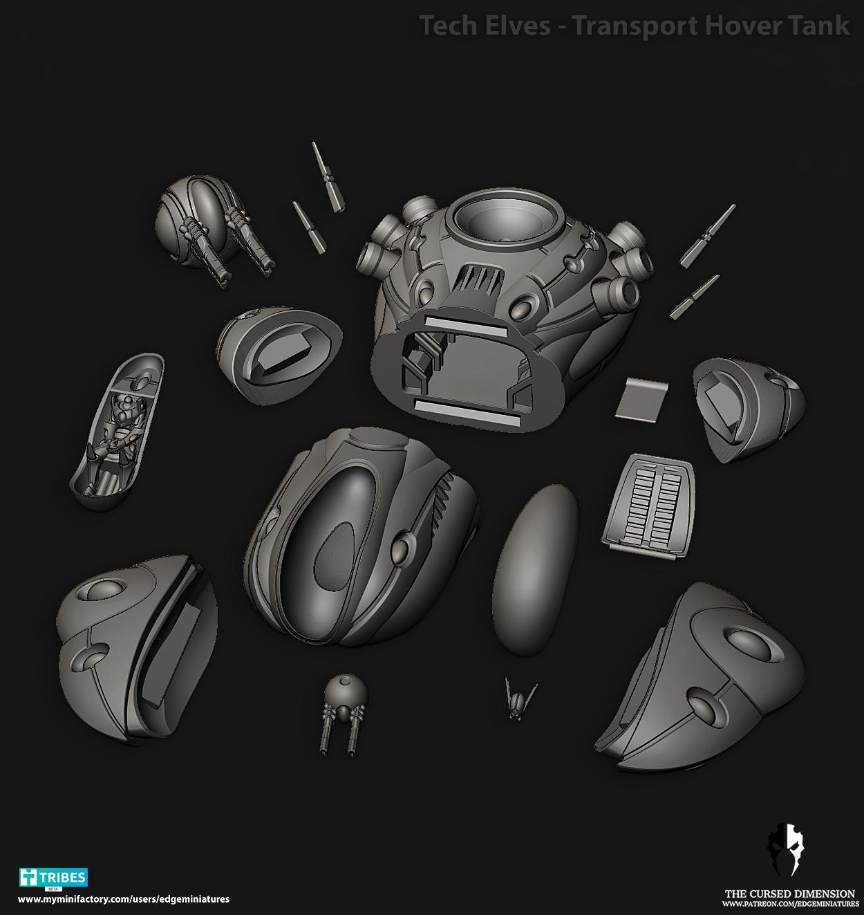 Transport Tank | Edge Miniatures - Tech Elves Base Set | 12K Prints