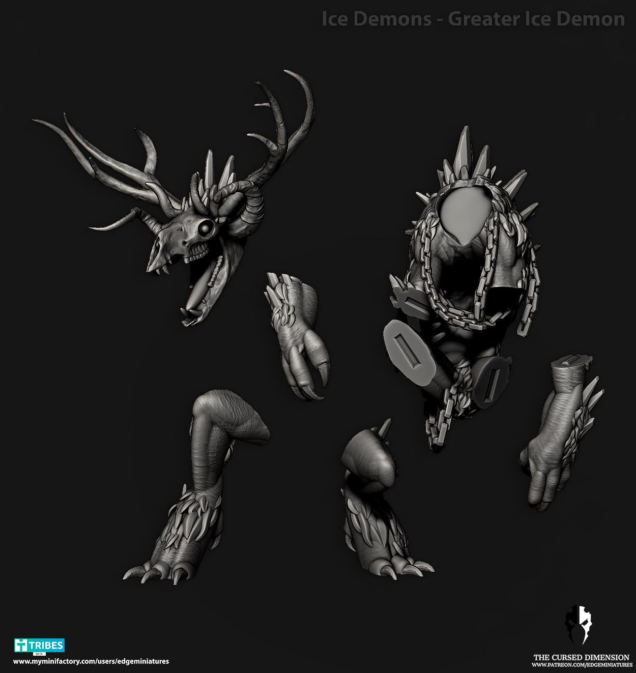 Greater Ice Demon | Edge Miniatures - Ice Demons | 12K Prints