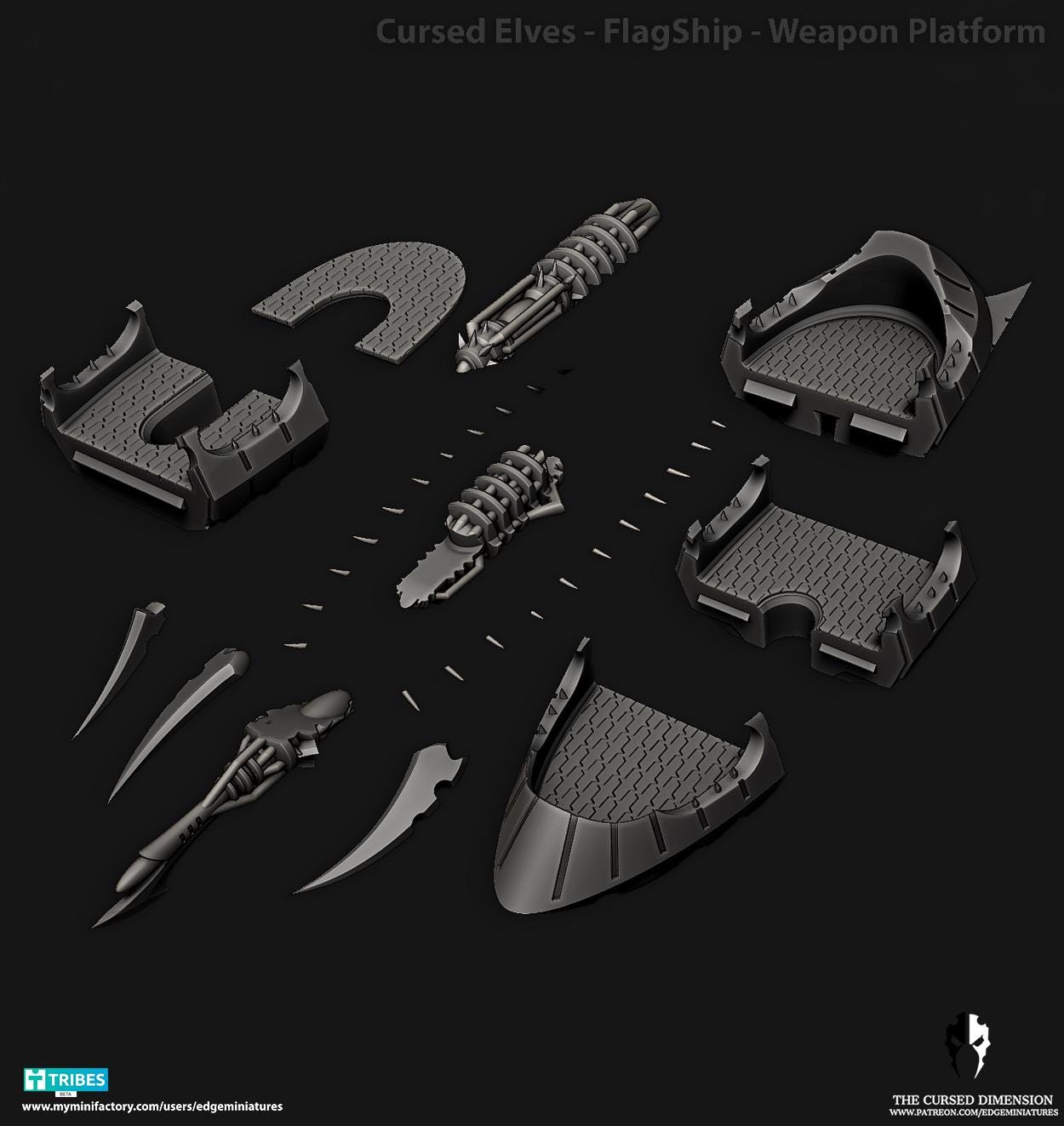 Flag Ship Weapon Platform | Edge Miniatures - Cursed Elves | 12K Prints