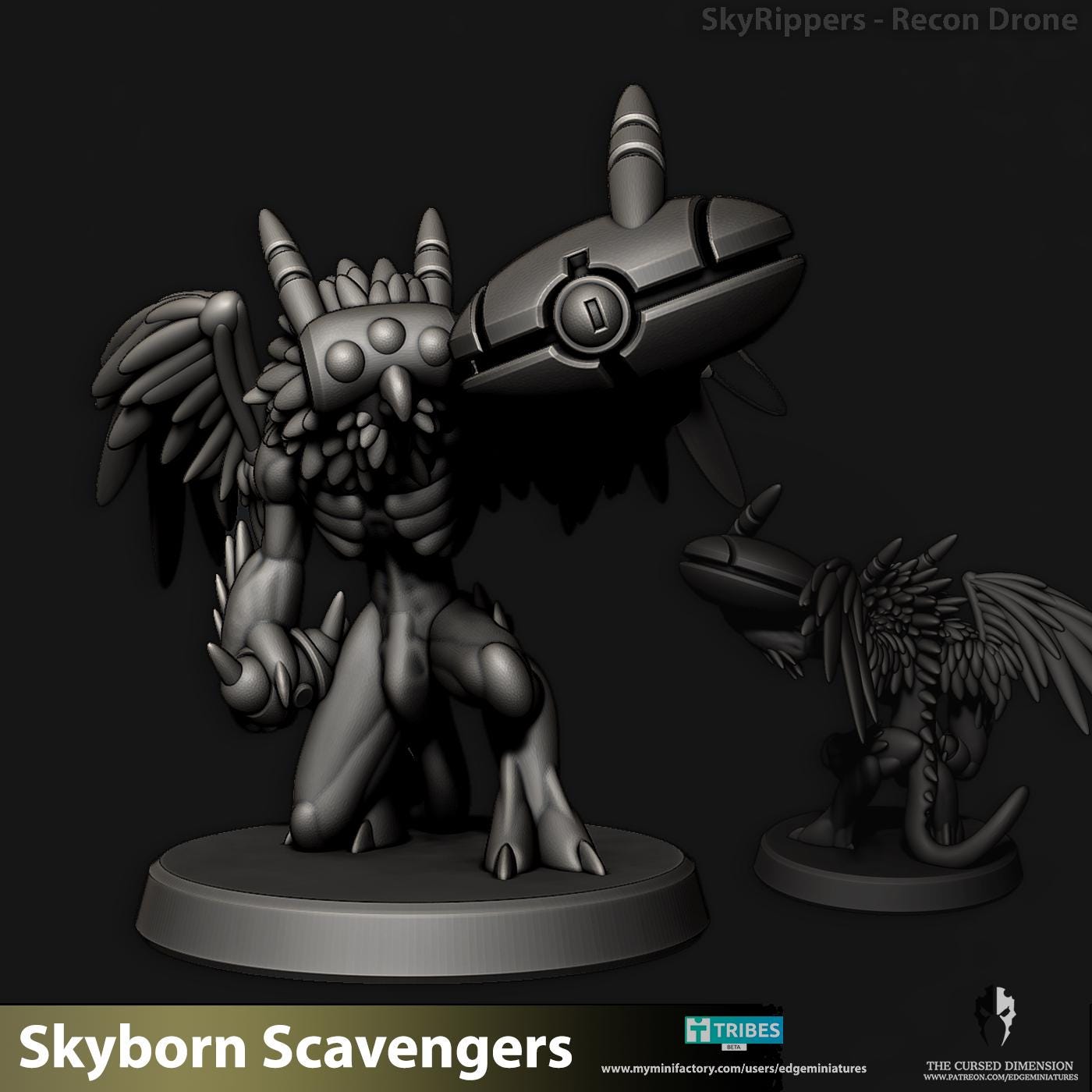 Skyborn SkyRippers | Set of 11 Minis | Edge Miniatures - Skyborn Scavengers | 12K Prints
