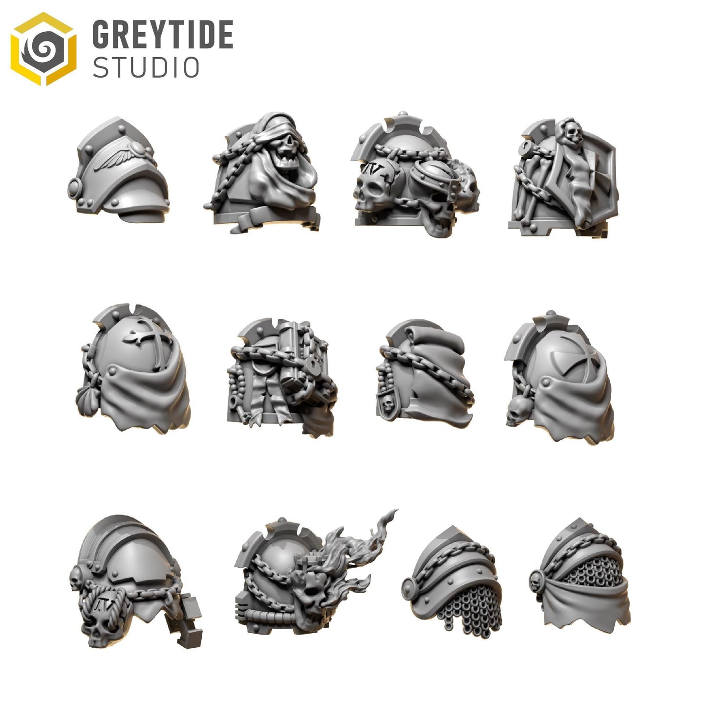 Shoulder Pads 2 | Set of 12 Pieces | GreyTide Studio - Eternal Pilgrims | 12K Prints