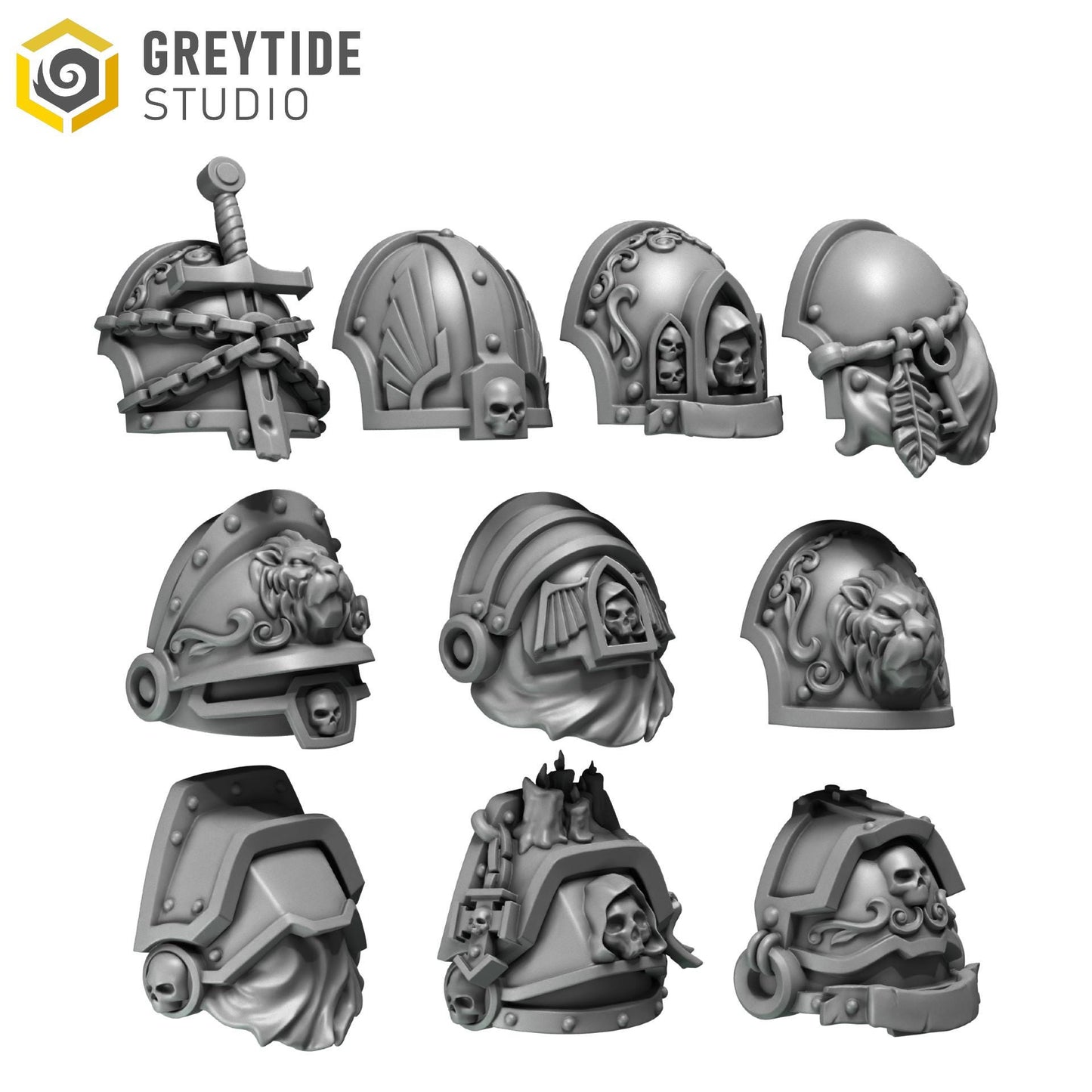Shoulder Pads 5 | Set of 10 Pieces | GreyTide Studio - Eternal Pilgrims | 12K Prints