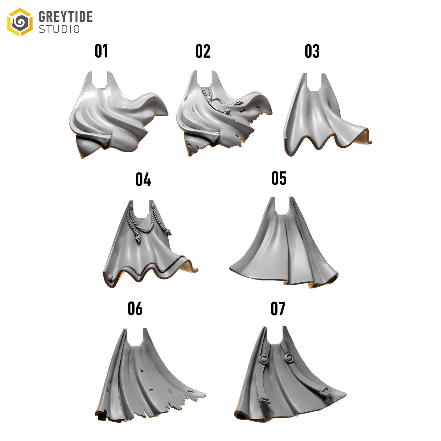 Cloaks | Set of 7 Pieces | GreyTide Studio - Eternal Pilgrims | 12K Prints