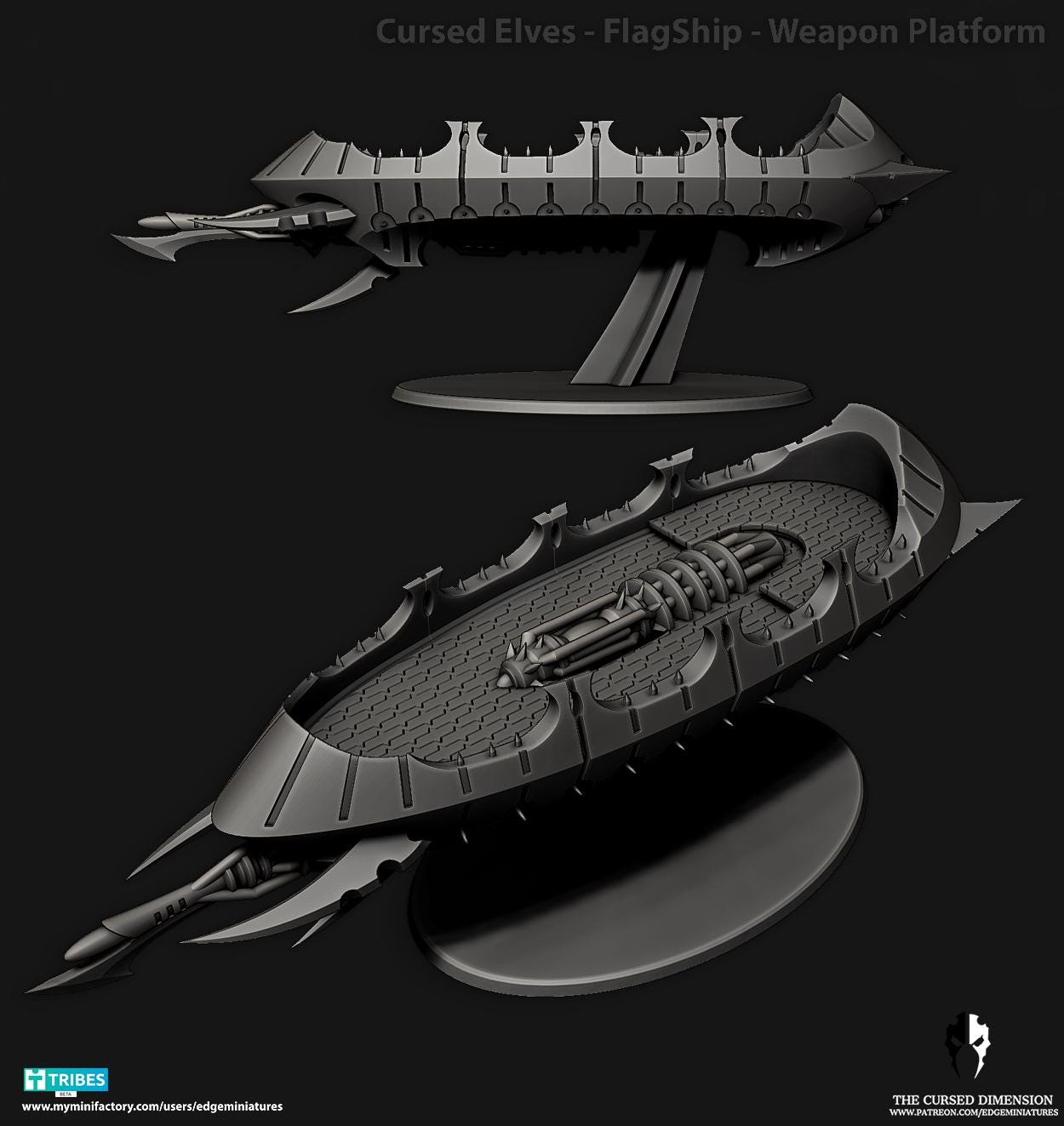 Flag Ship Weapon Platform | Edge Miniatures - Cursed Elves | 12K Prints