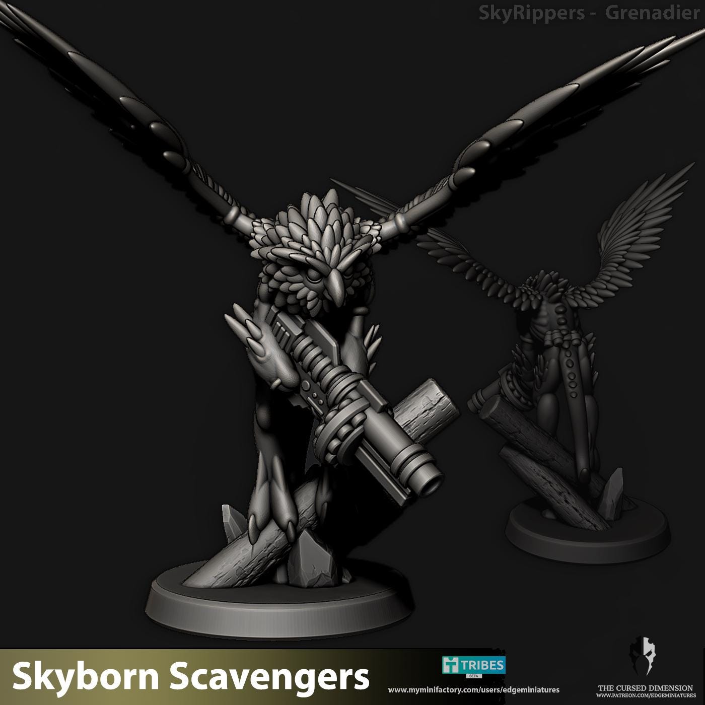 Skyborn SkyRippers | Set of 11 Minis | Edge Miniatures - Skyborn Scavengers | 12K Prints