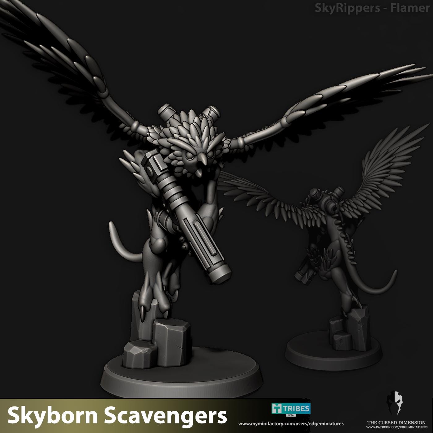 Skyborn SkyRippers | Set of 11 Minis | Edge Miniatures - Skyborn Scavengers | 12K Prints